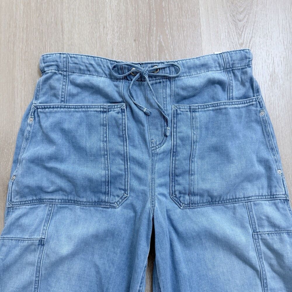 WE THE FREE Silverton Puddle Pull On Barrel Jeans Blue Relaxed Fit Denim L NWT - Picture 16 of 16
